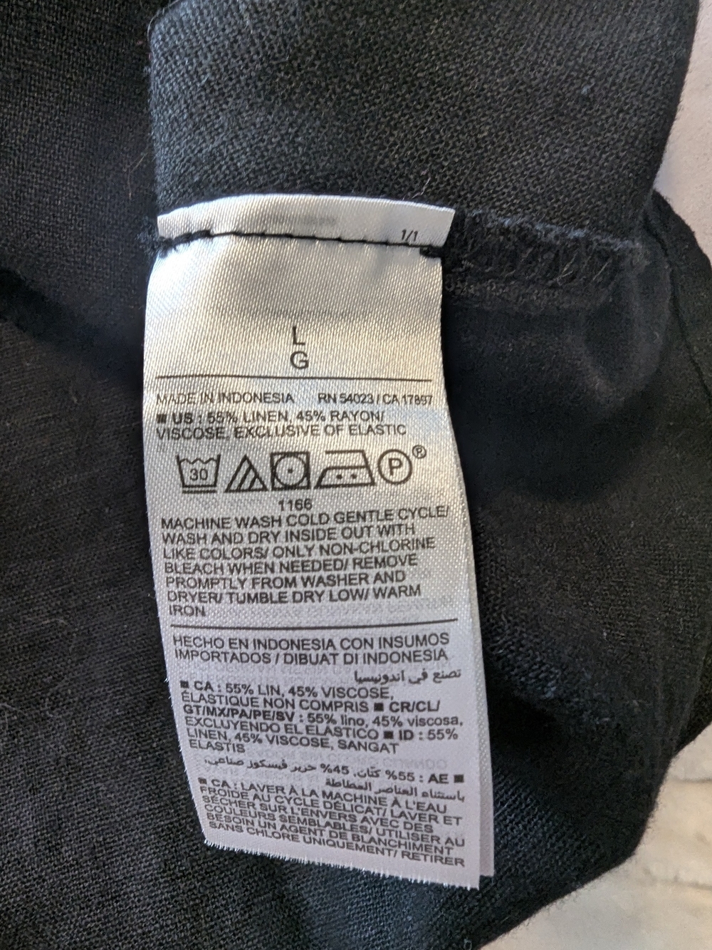 2/$20 Old Navy Black Linen Blend Tie Strap Mini Dress | Pockets | Summer - Picture 9 of 9